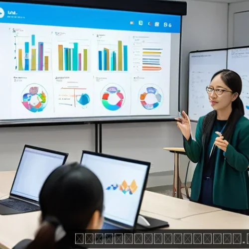 CCNA 자격증 실기 준비 방법 - A detailed classroom scene showing a diverse group of young adult students attentively learning netw...