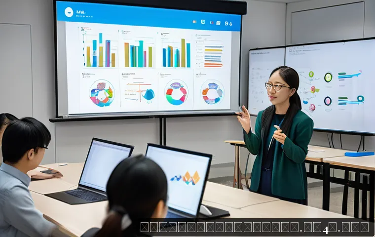 CCNA 자격증 실기 준비 방법 - A detailed classroom scene showing a diverse group of young adult students attentively learning netw...